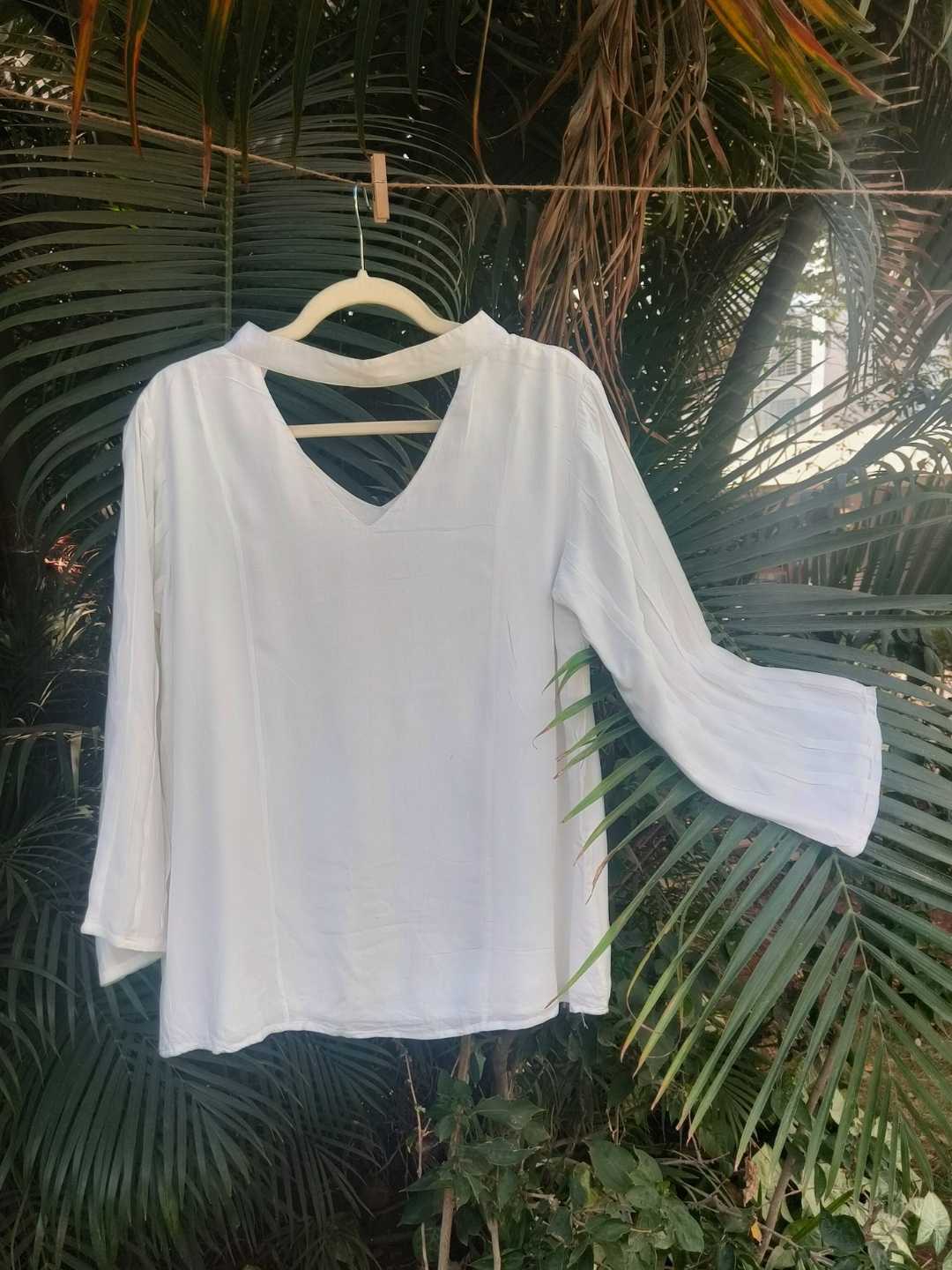 Ivora White Tencel Top | Jhultaru