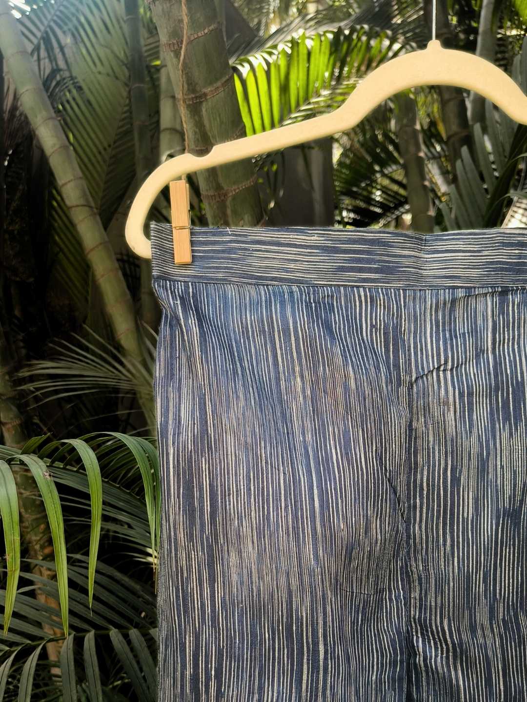 Siona Dark Blue Pants- Handwoven Tussar Silk | Jhultaru