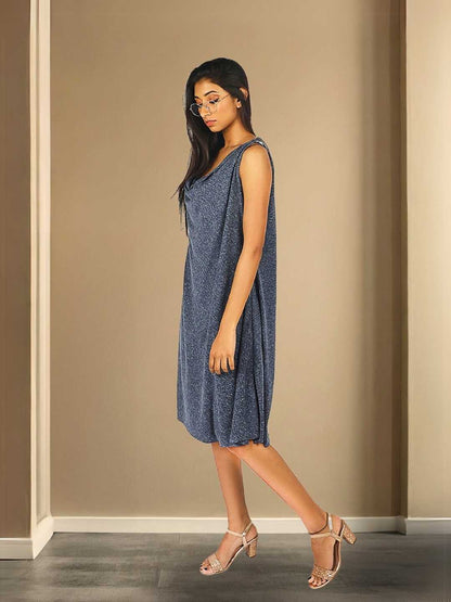 Nyra Grey Recycled Polyester & Hemp Dress | Jhultaru