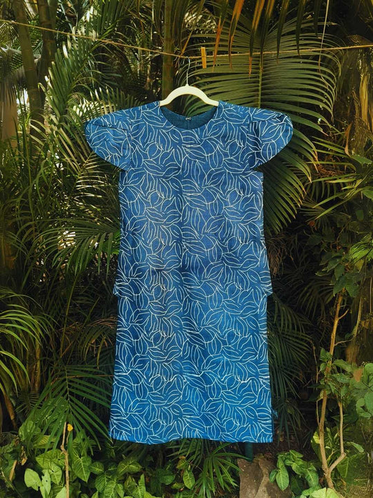 Azura Kurta- Handcrafted Kosa Silk Kurta in Indigo Blue |Jhultaru. 100% Kosa Silk  Naturally hand-dyed with eco-conscious techniques- The Azura Kurta in 100% Kosa silk is hand-dyed and eco-friendly. A sustainable luxury in indigo blue, crafted with love by Jhultaru.