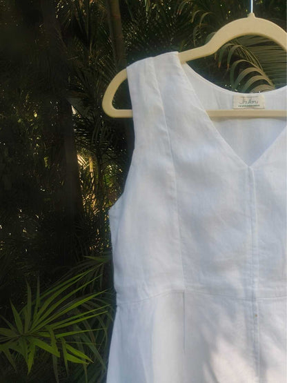 Snowe White Hemp Top | Jhultaru