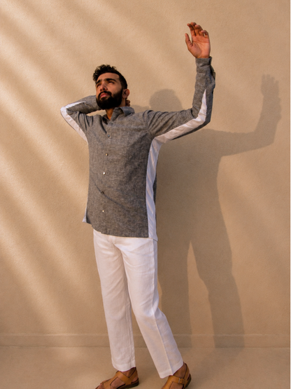 Halo Grey Hemp Shirt | Jhultaru