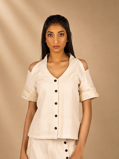 Amara Off-White Kala Cotton Shirt | Jhultaru