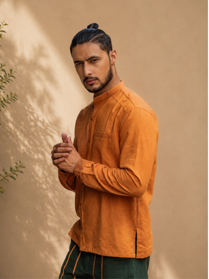 Marigold Men's Khadi Shirt | Jhultaru