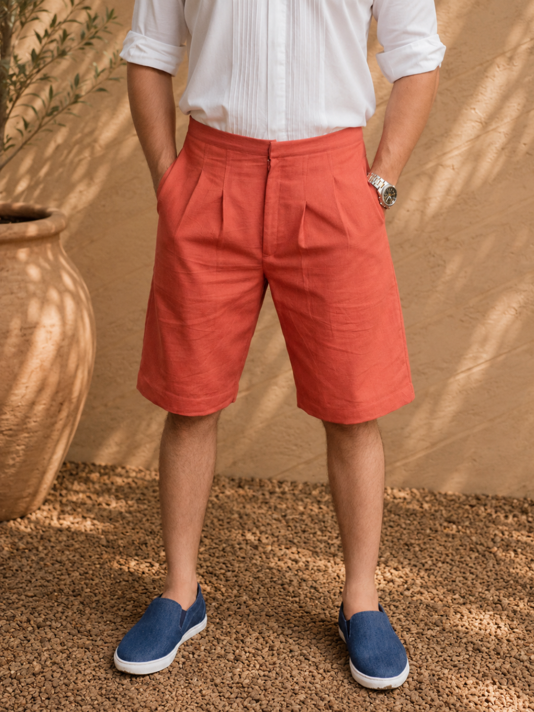 Marmamia Men's Khadi Shorts | Jhultaru