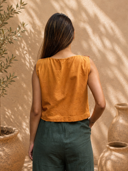 Marry Gold Khadi Crop Top | Jhultaru