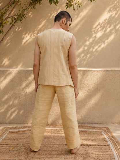 Ryder Handwoven Eri-Geecha Silk Vest | Jhultaru