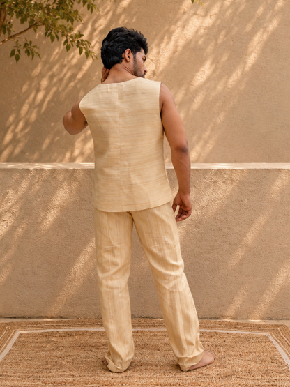 Felix Handwoven Eri-Geecha Silk Vest | Jhultaru