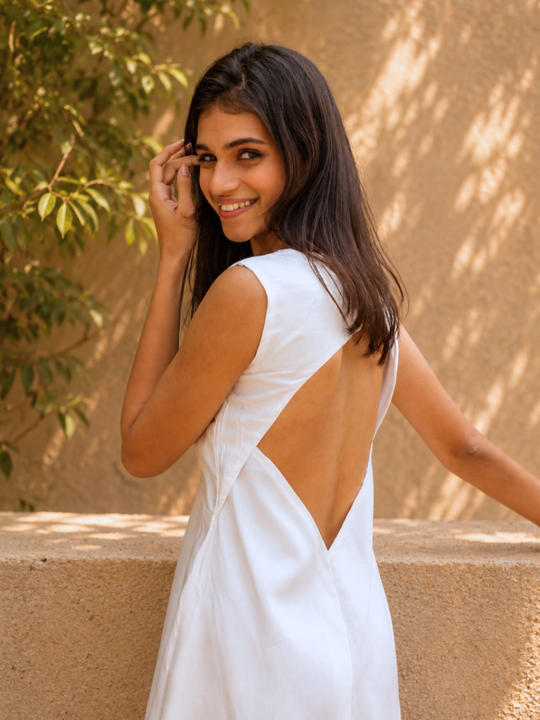 Covey White Organic Cotton Dress | Jhultaru