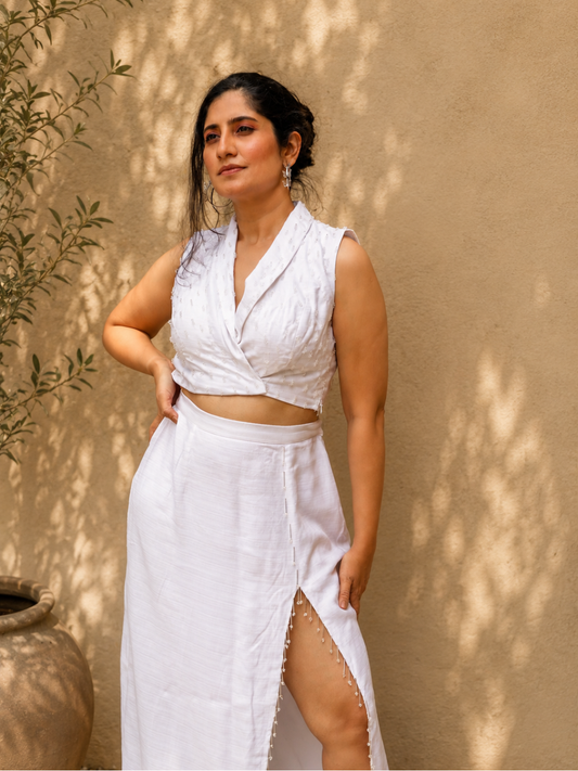 Lottie White Tencel Bralette | Jhultaru