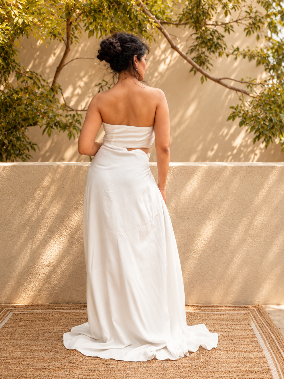 Kiara White Tencel Gown | Jhultaru