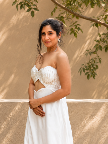 Kiara White Tencel Gown | Jhultaru