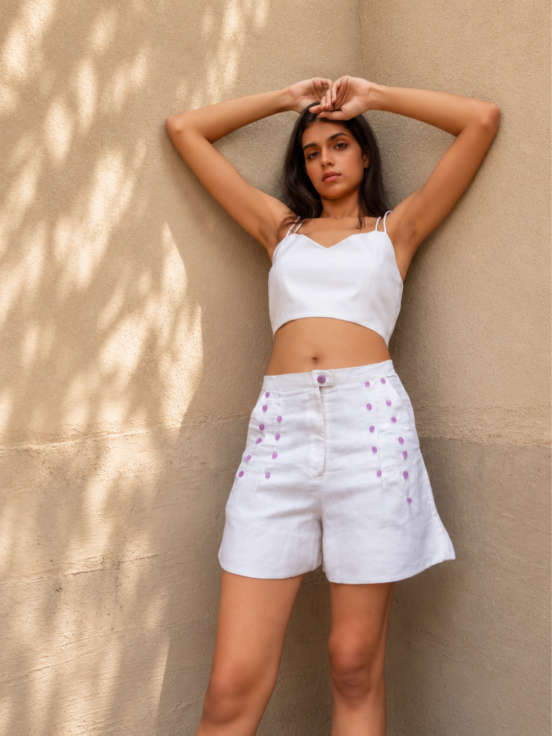 Cloud9 White Hemp Shorts | Jhultaru