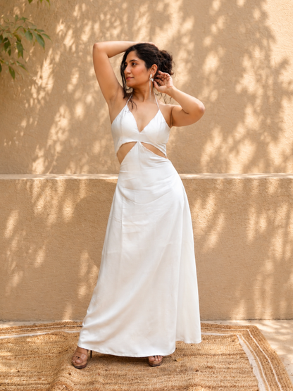 Naomi Cut-Out Tencel Gown | Jhultaru