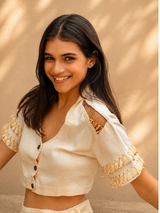 Arin Kala Cotton Crop Top | Jhultaru