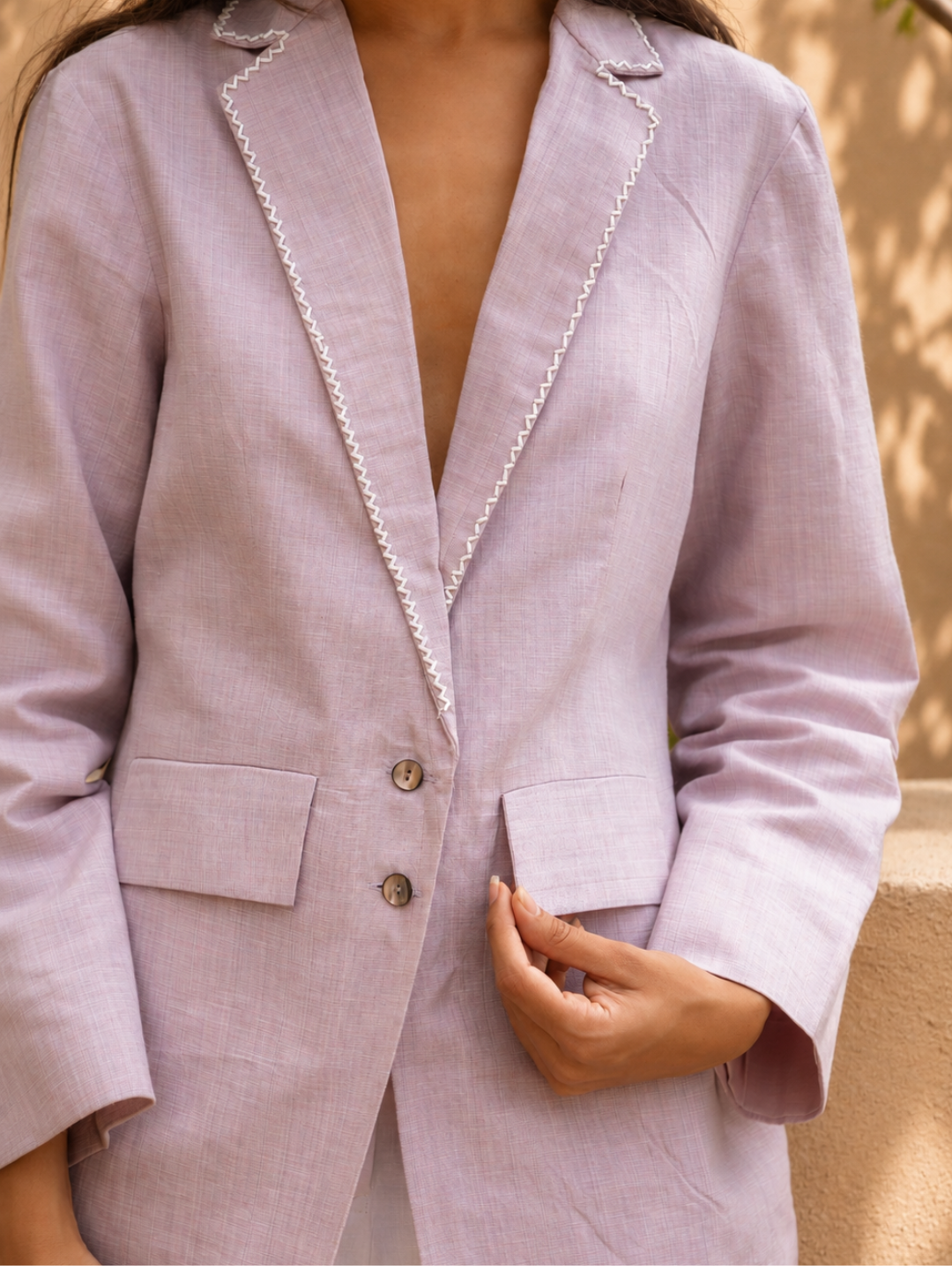 Lilac Dream Linen Blazer | Jhultaru