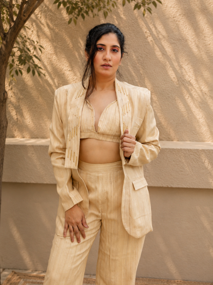 Elysia Silk Blazer Set | Jhultaru