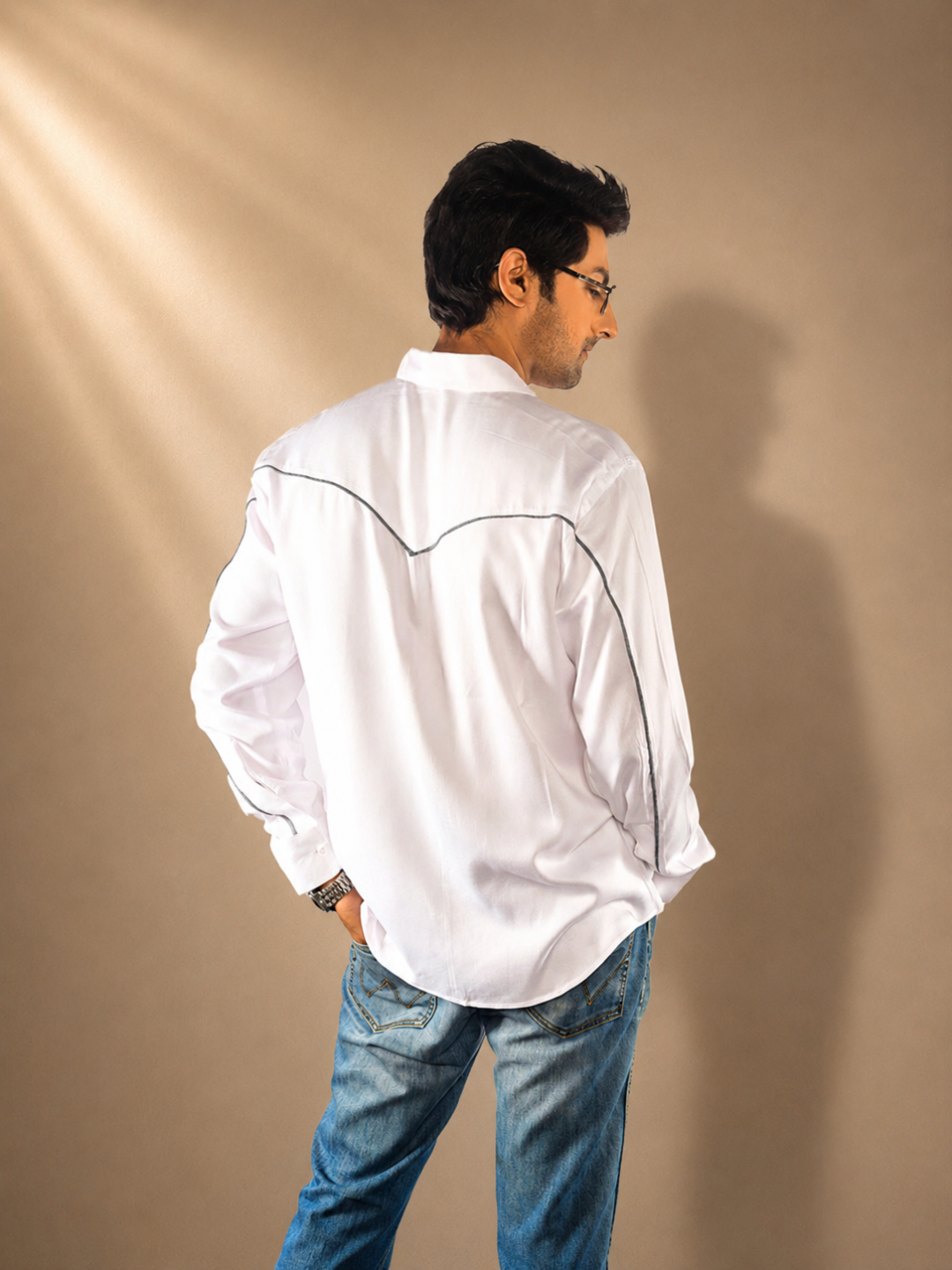 Elion White Tencel Men's Shirt | Jhultaru