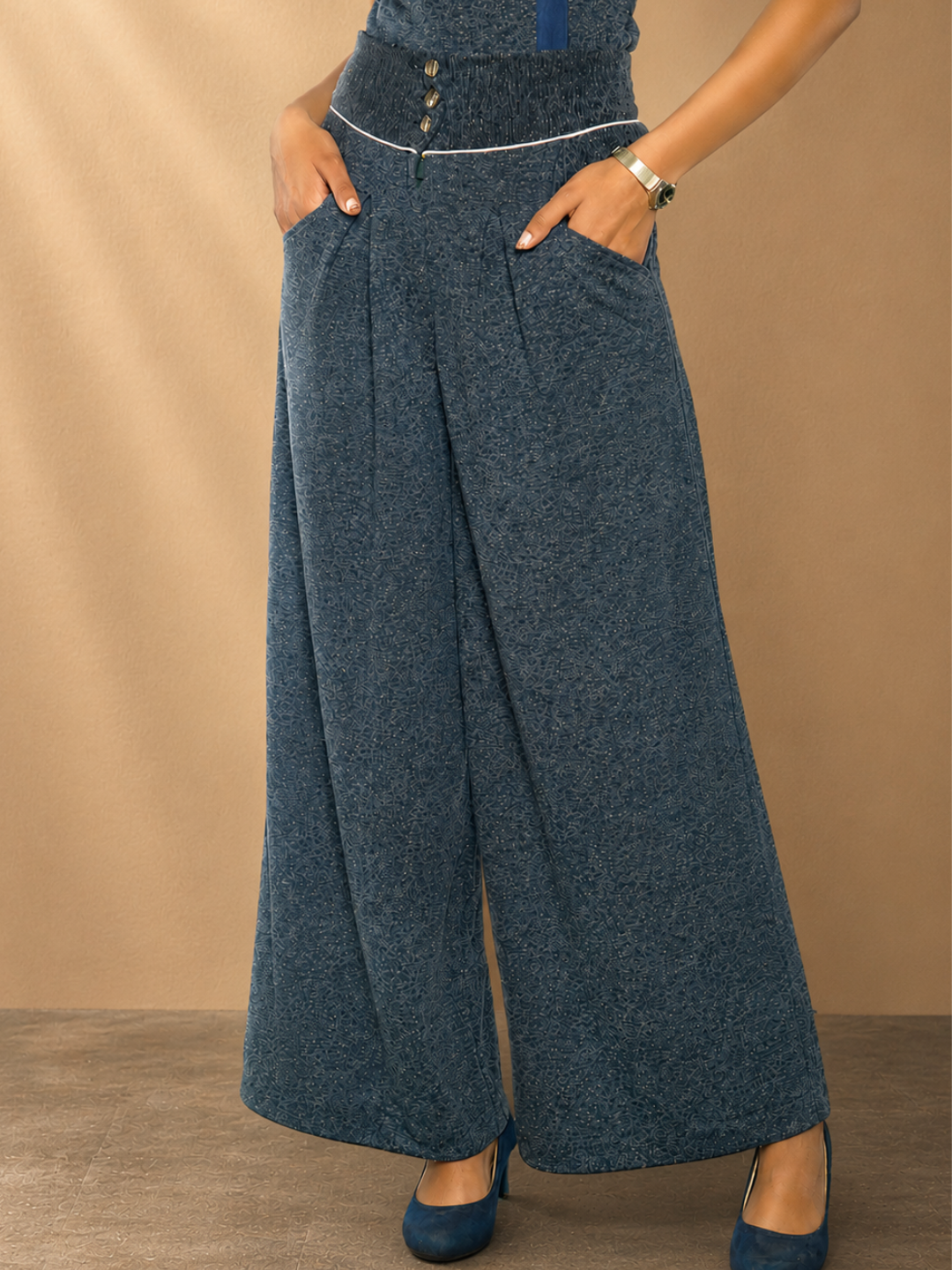 Reyna Recycled Polyester & Hemp High-Waist Pants | Jhultaru