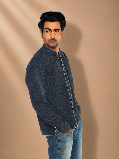 Lior Grey Recycled Polyester & Hemp Shirt | Jhultaru