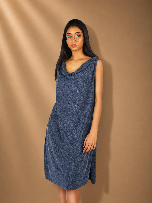 Nyra Grey Recycled Polyester & Hemp Dress | Jhultaru