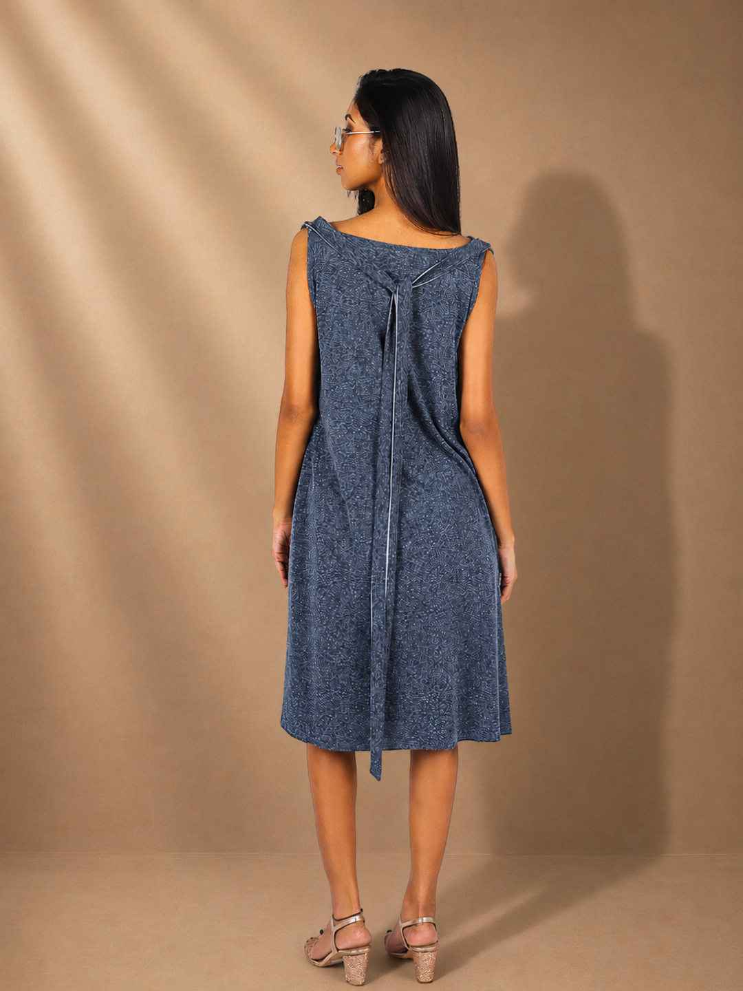 Nyra Grey Recycled Polyester & Hemp Dress | Jhultaru