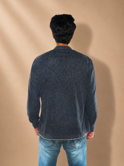 Lior Grey Recycled Polyester & Hemp Shirt | Jhultaru
