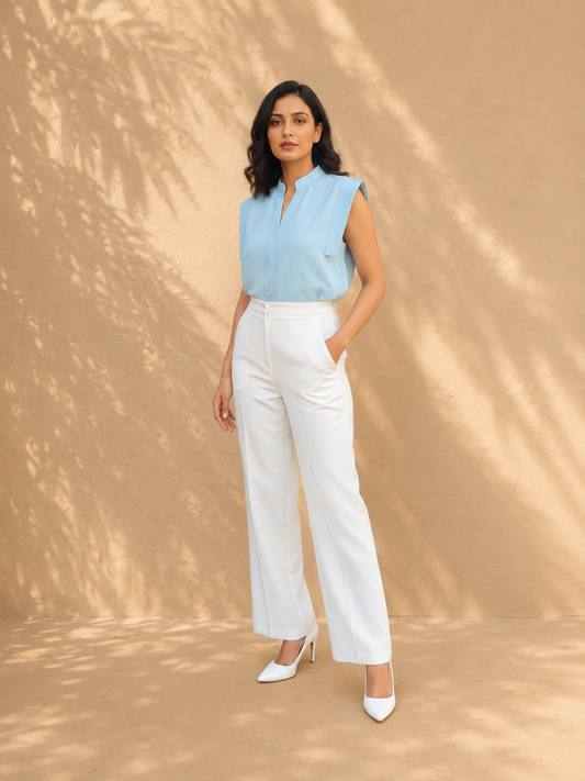 Noa Sky Blue Linen Shirt | Jhultaru