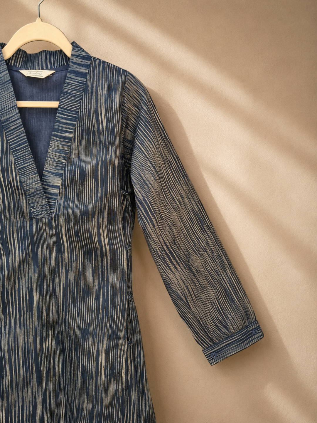 Siona Dark Blue Kurta - Handwoven Tussar Silk | Jhultaru