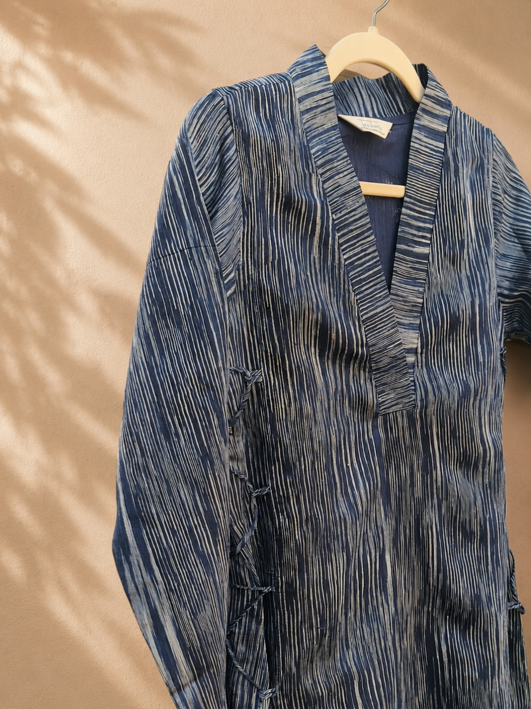 Siona Dark Blue Kurta - Handwoven Tussar Silk | Jhultaru
