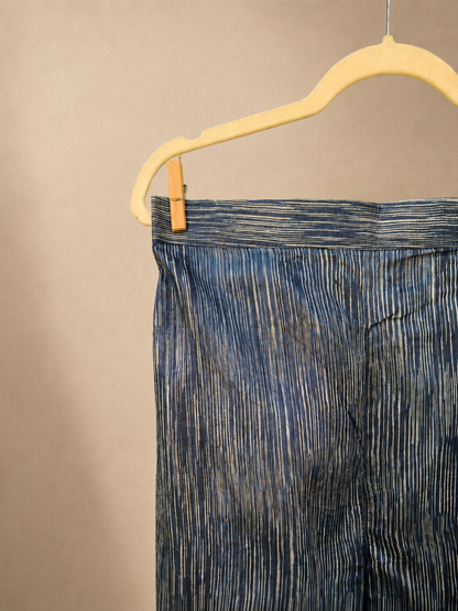 Siona Dark Blue Pants- Handwoven Tussar Silk | Jhultaru