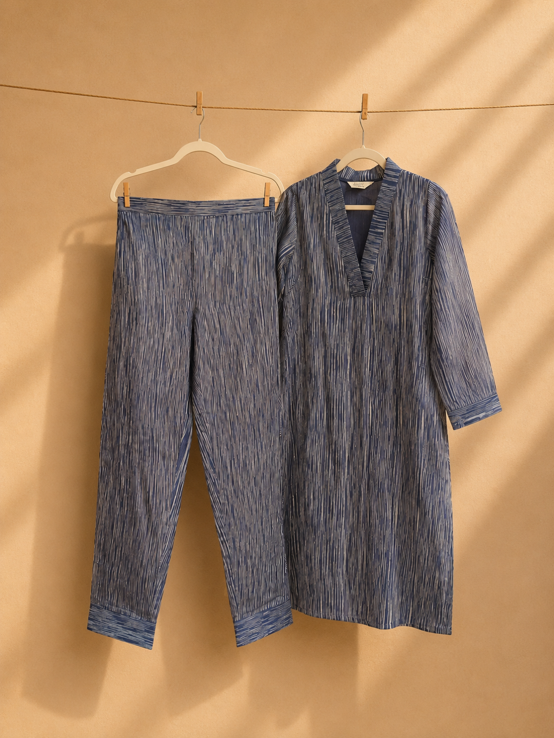 Siona Co-ord Set- Handwoven Kurta & Pant Set in Tussar Silk | Jhultaru