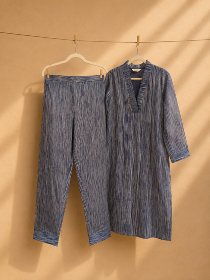 Siona Co-ord Set- Handwoven Kurta & Pant Set in Tussar Silk | Jhultaru