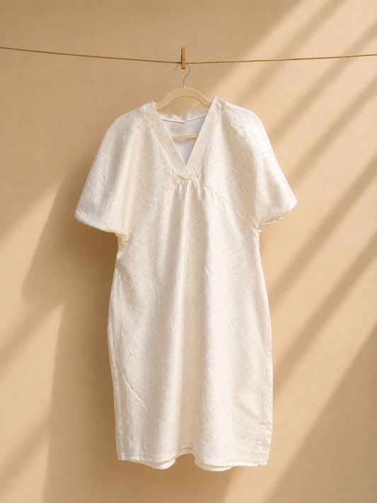 Selene White Kurta- Kosa Silk White Kurta | Jhultaru