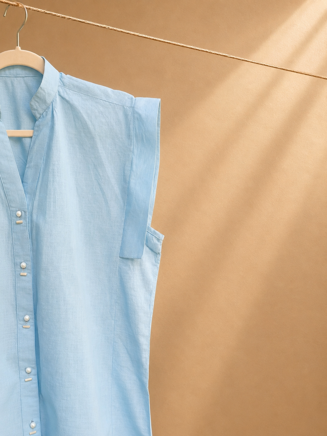 Noa Sky Blue Linen Shirt | Jhultaru