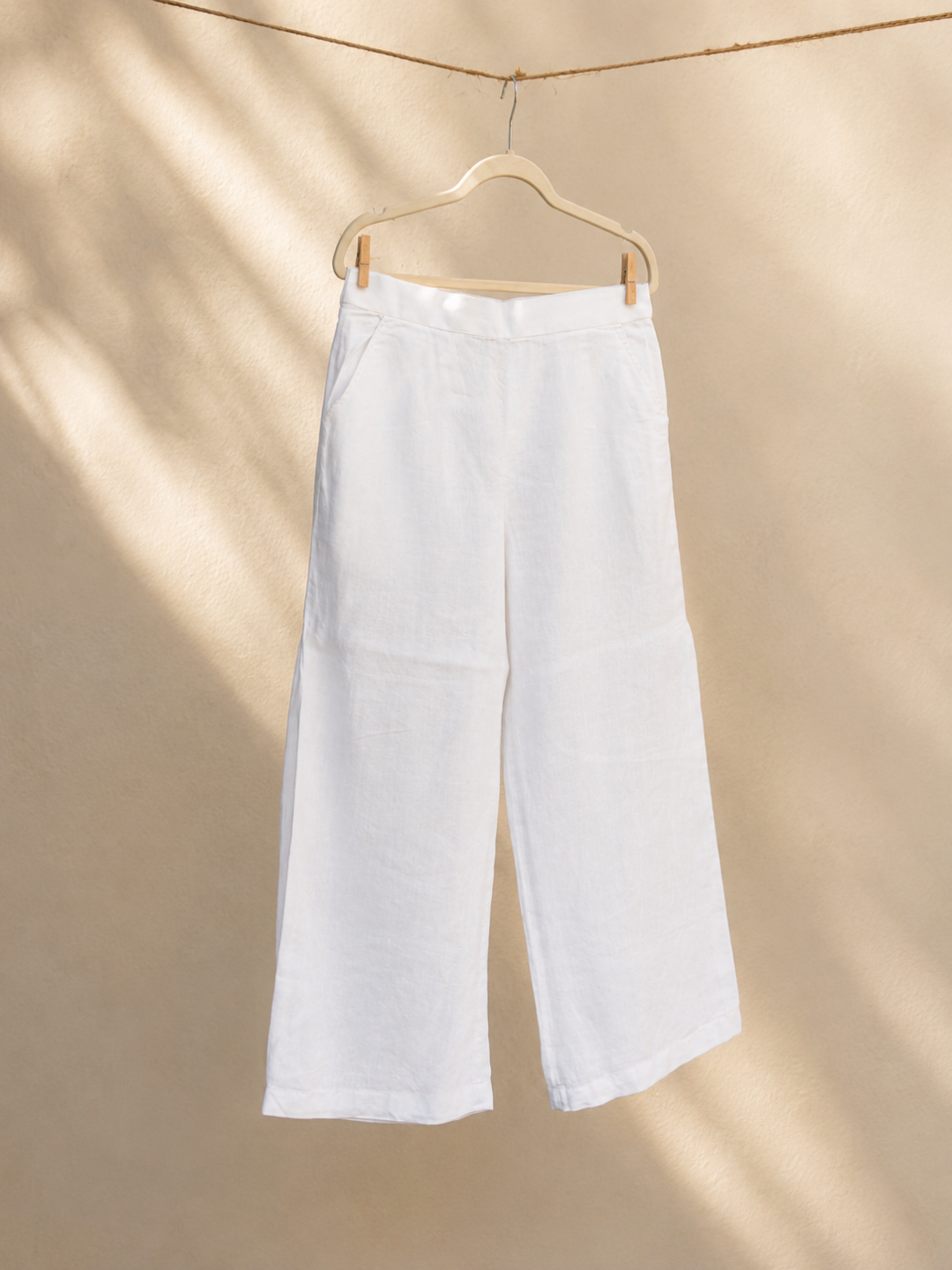 Vianca White Hemp Pants | Jhultaru