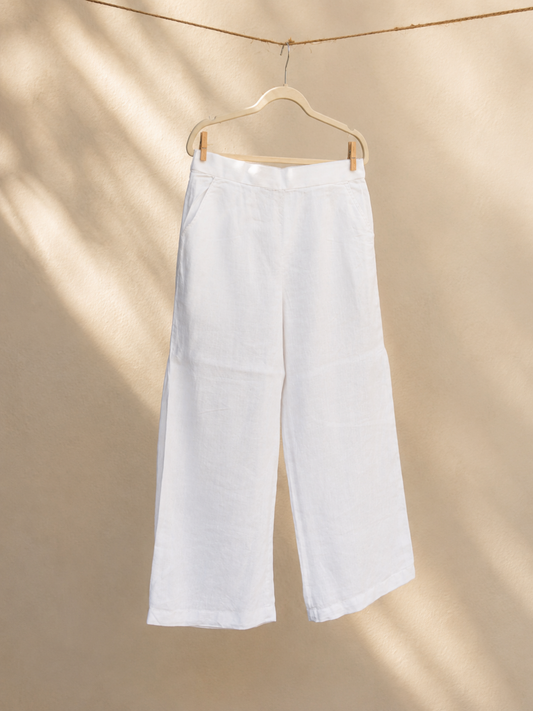 Vianca White Hemp Pants | Jhultaru