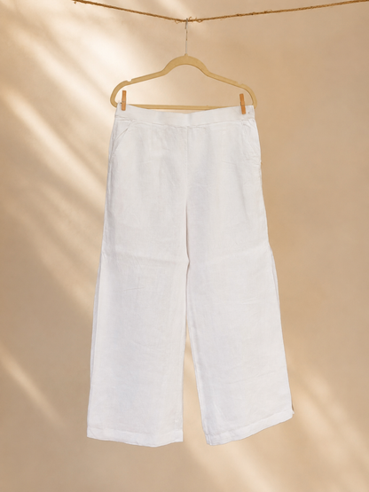 Vianca White Hemp Pants | Jhultaru