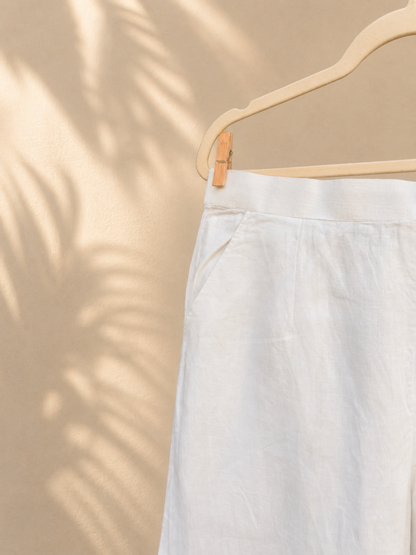 Vianca White Hemp Pants | Jhultaru
