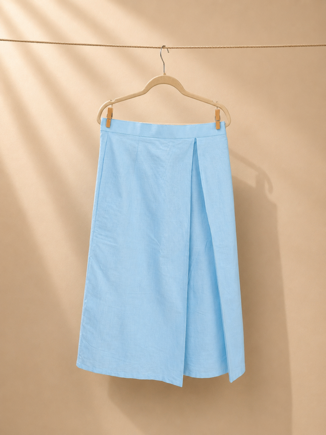 Noa Sky Blue Linen Skirt | Jhultaru