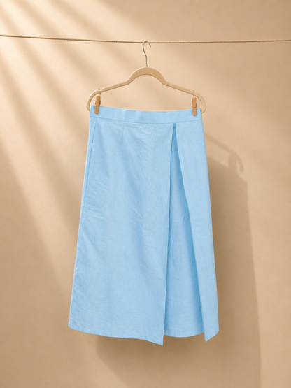 Noa Sky Blue Linen Skirt | Jhultaru