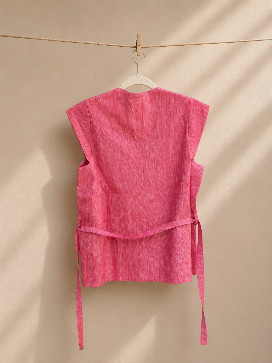 Rose Wrap Vest in Handwoven Khadi Cotton | Jhultaru