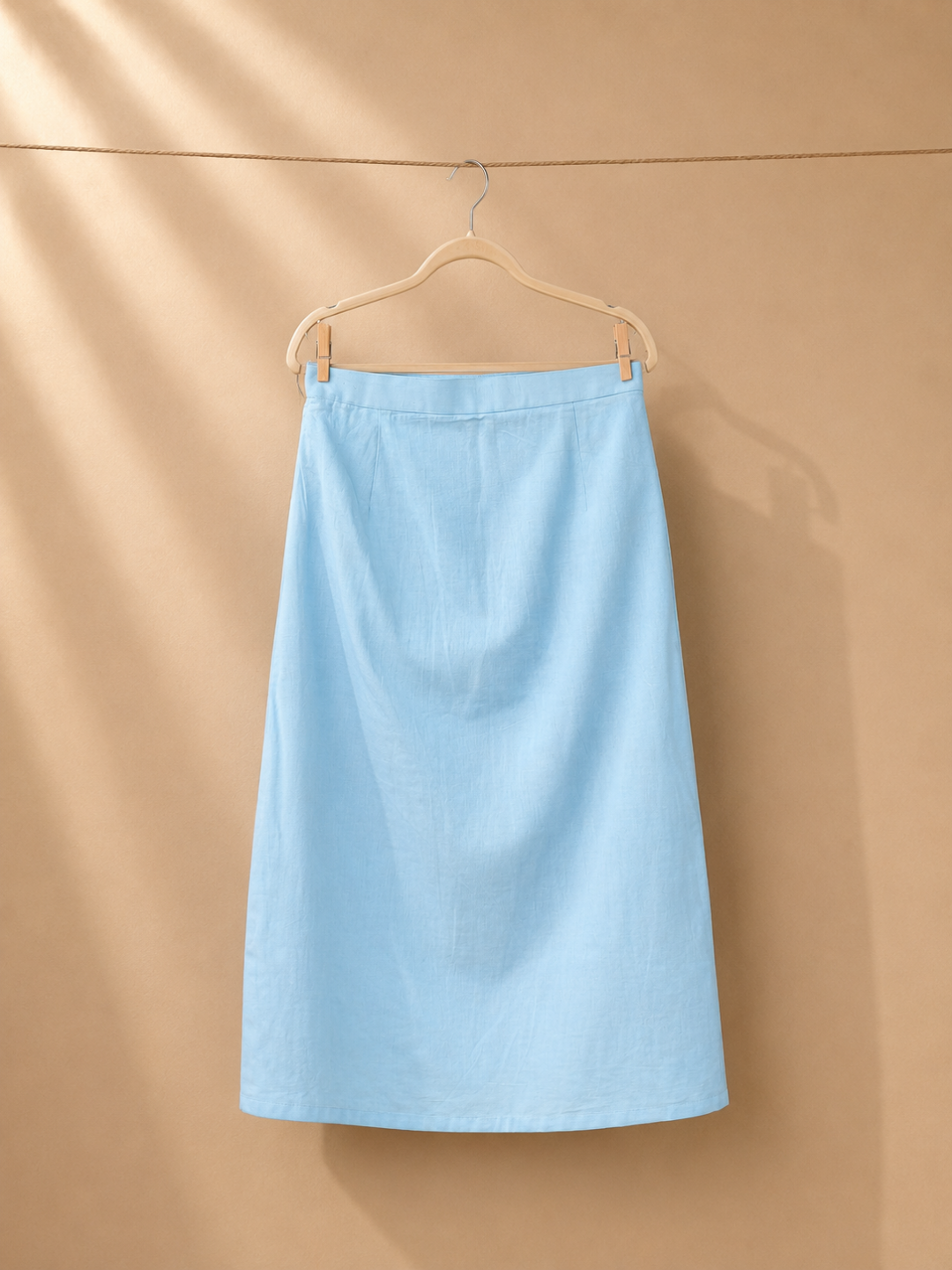 Noa Sky Blue Linen Skirt | Jhultaru