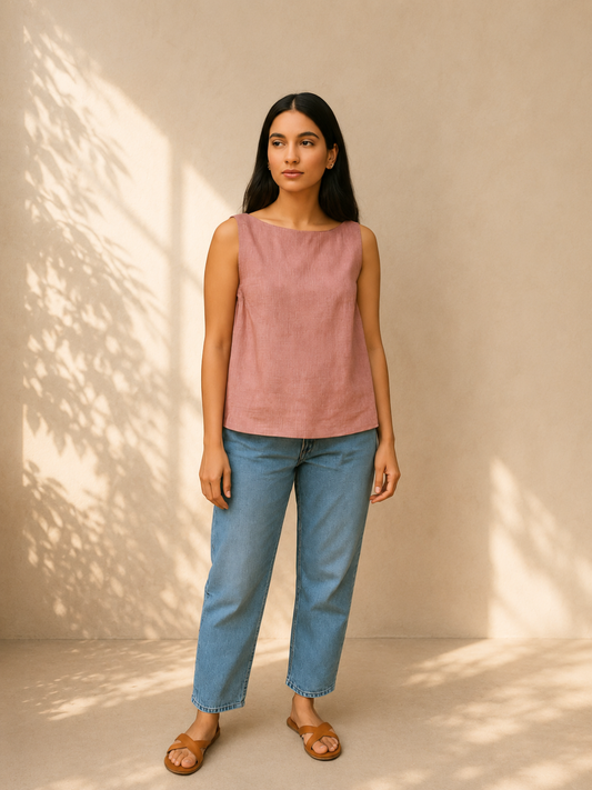 Merlot Handwoven Khadi Cotton Top | Jhultaru