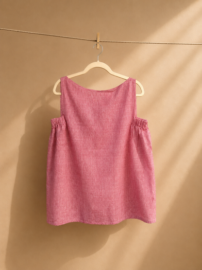 Merlot Handwoven Khadi Cotton Top | Jhultaru