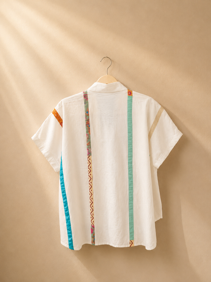 Celest White Organic Cotton Shirt | Jhultaru