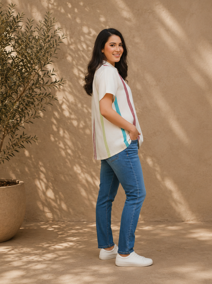 Celest White Organic Cotton Shirt | Jhultaru