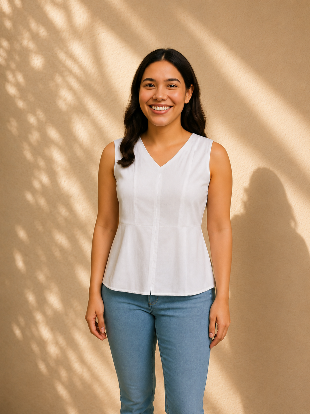 Snowe White Hemp Top | Jhultaru