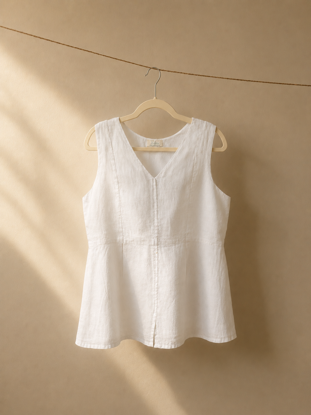 Snowe White Hemp Top | Jhultaru