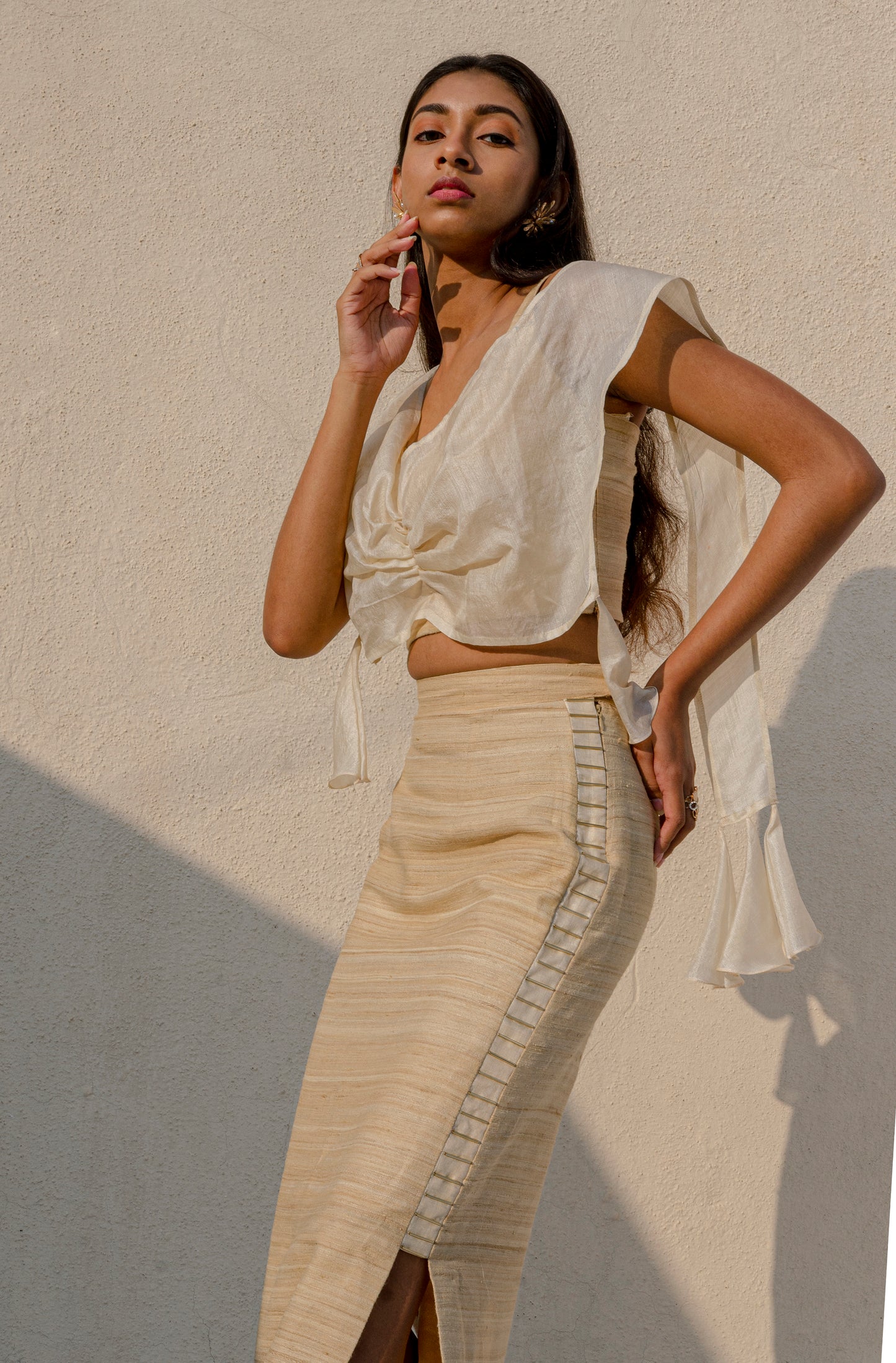 Caramel Skirt and the Butterfly top Set